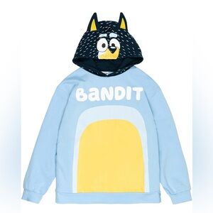 Bandit Bluey’s Dad Adult Hooded Sweatshirt Sz L Soft Material Halloween Costume